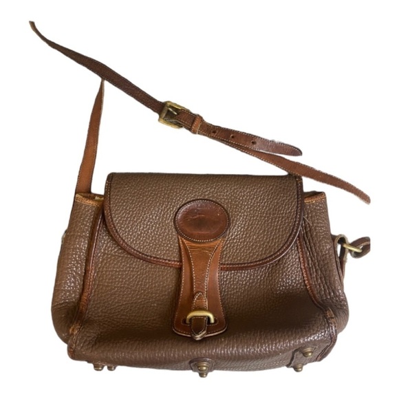 Vintage Brown Leather Authentic Dooney & Bourke Crossbody Purse - Picture 1 of 16